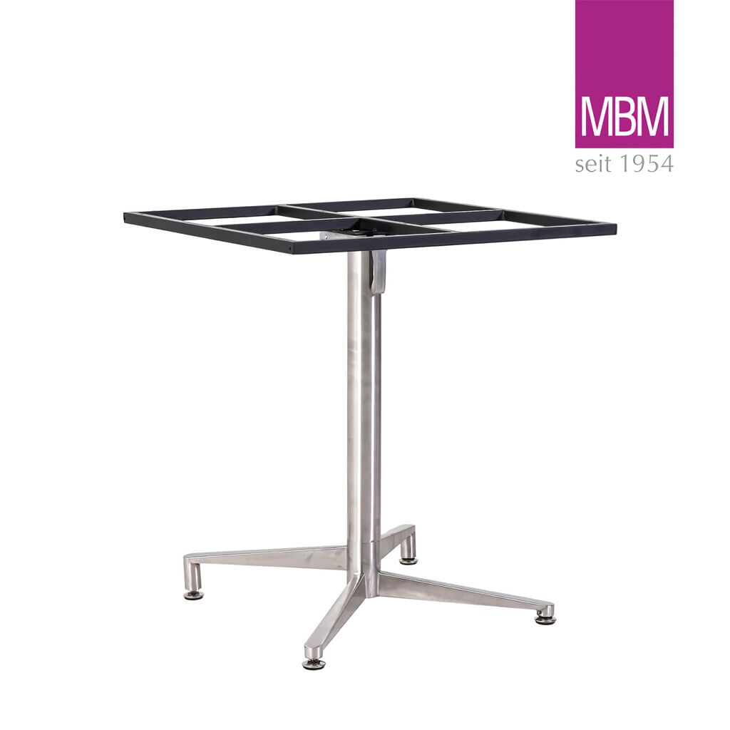 Eckiger Bistrotisch Klappbar - MBM - Modern - Metall & Resysta - Bistro Tisch