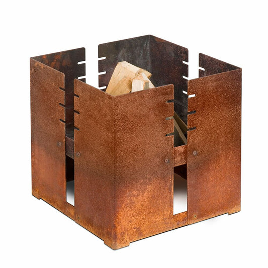  Eckiger Feuerkorb Aus Stahl Mit Grillrost - Modern - Pontos