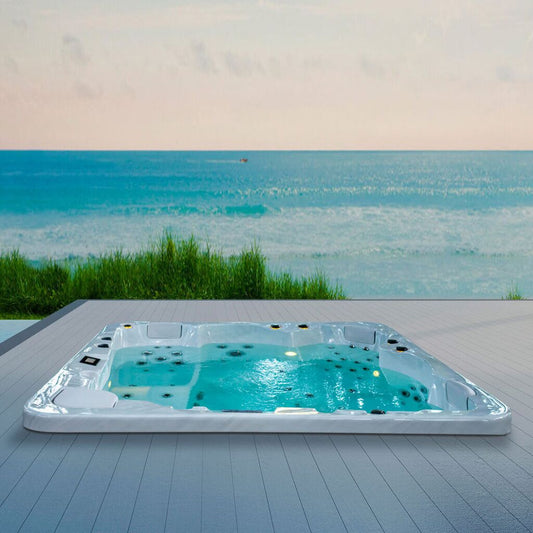 Eckiger Inground Jacuzzi Mit Hohem Wellnesskomfort Für 5 Personen - Naunet