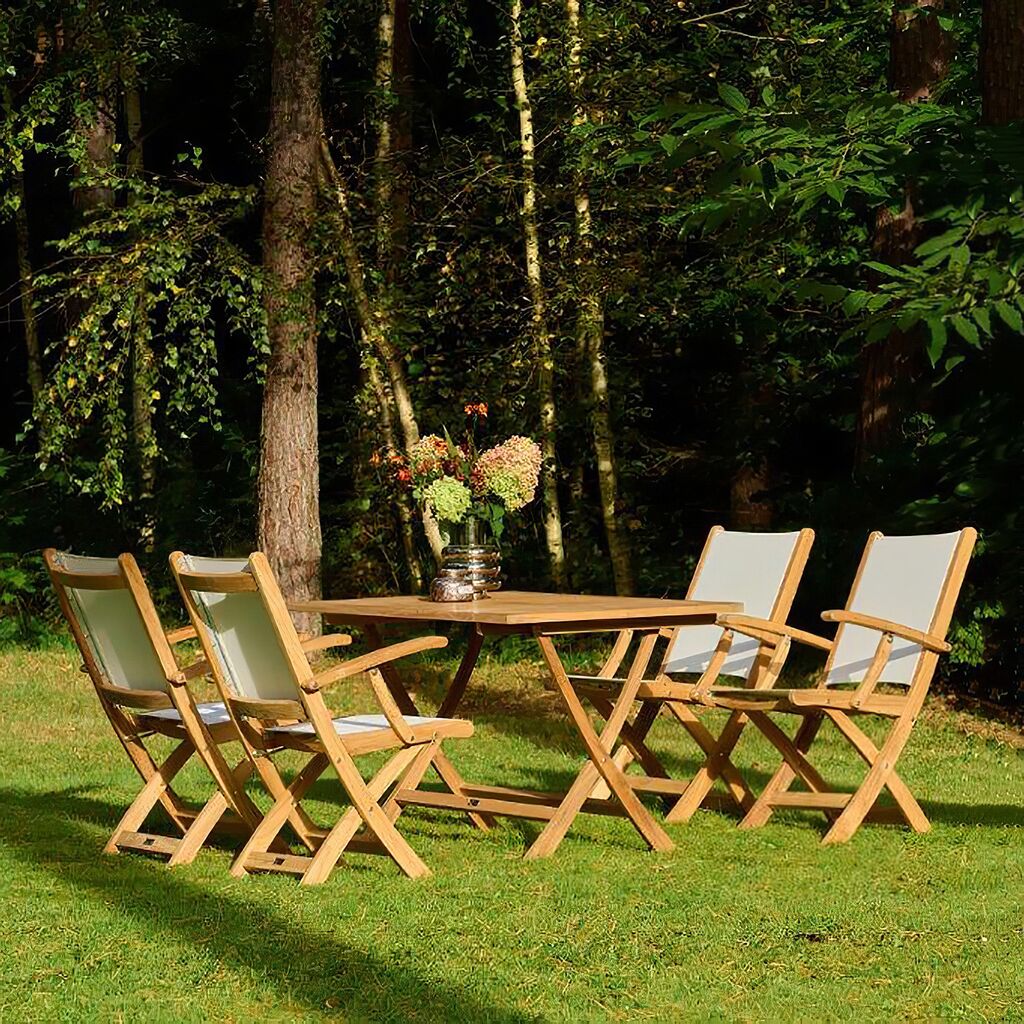 Eckiger Klapptisch Aus Teakholz Für Den Garten - Masie Klapptisch