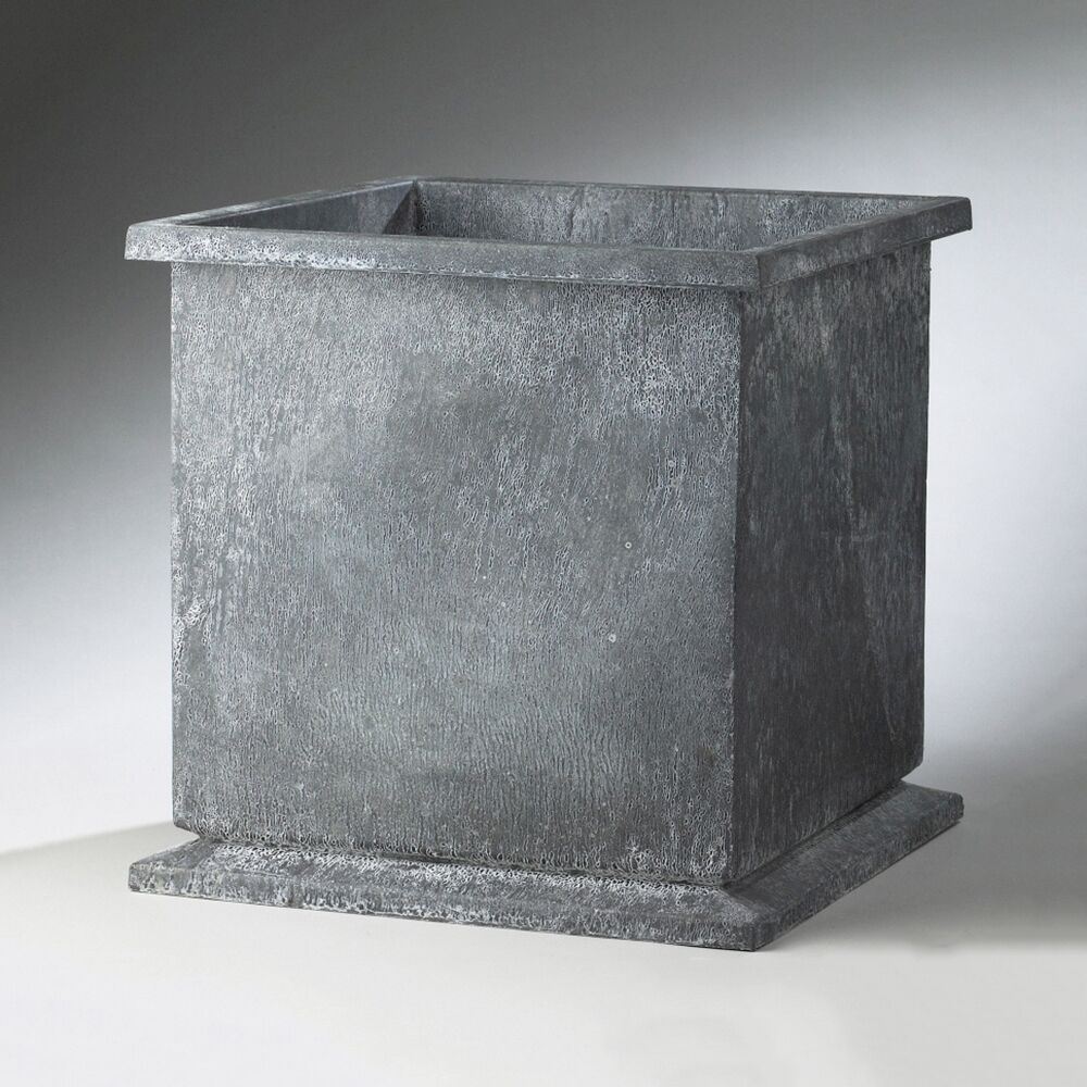  Eckiges Metall Pflanzgefäß In Grau Im Würfeldesign - Phelo Finare