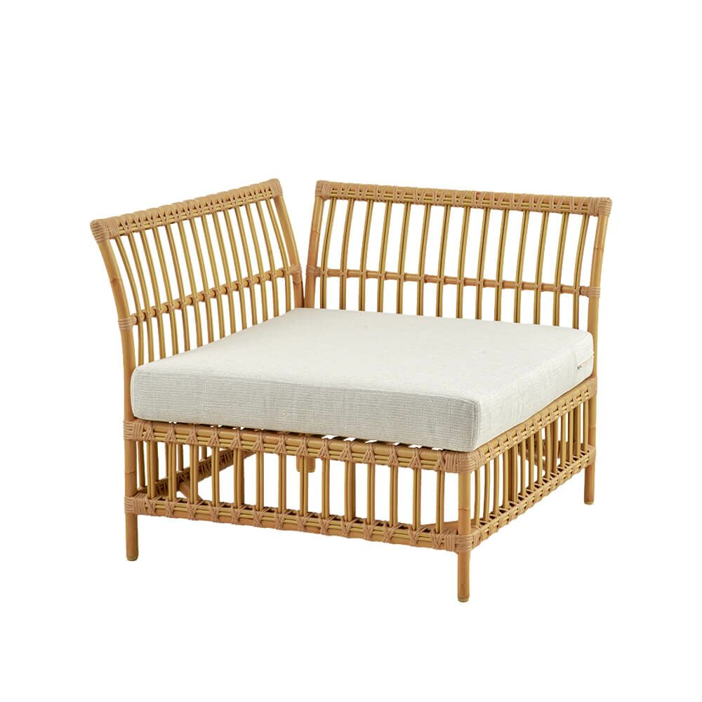  Eckmodul Mit Rückenlehne Für Die Gartenlounge Aus Alu-Rattan - Eckmodul Stine