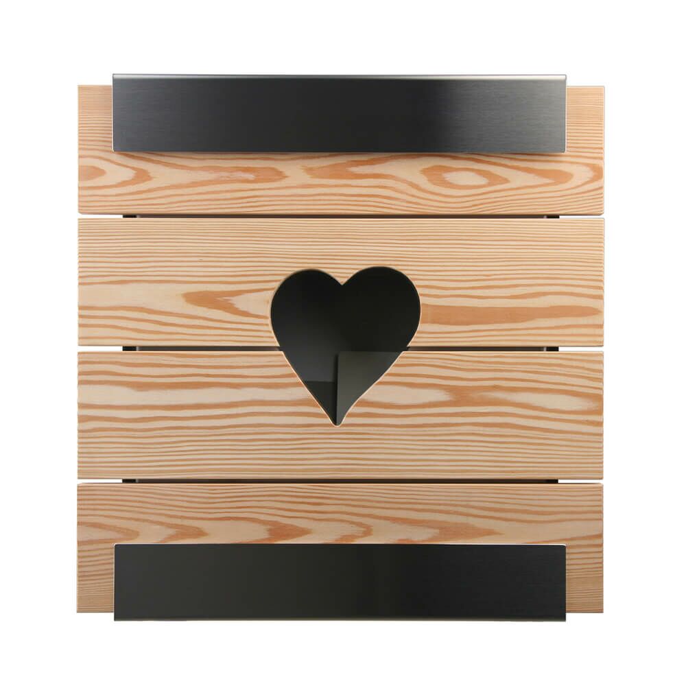  Edelstahl Briefkasten Mit Holz Front & Herz - Hypnos