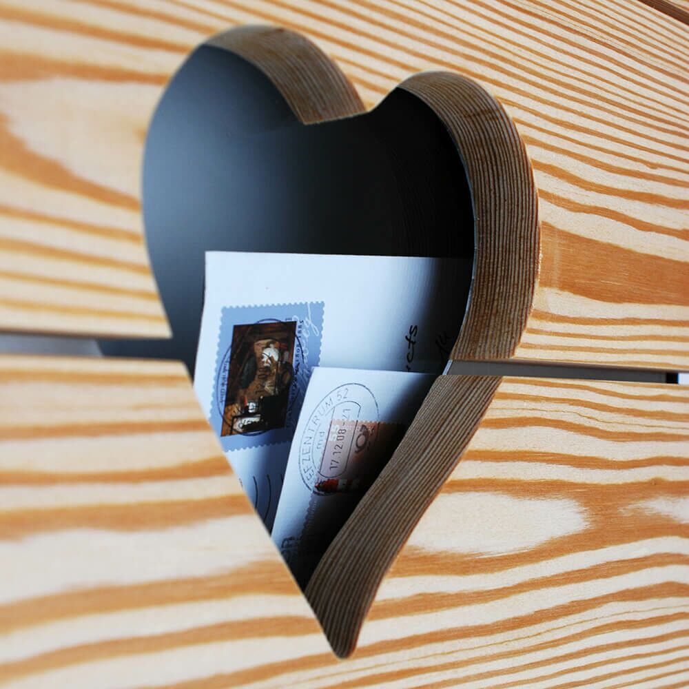 Edelstahl Briefkasten Mit Holz Front & Herz - Hypnos