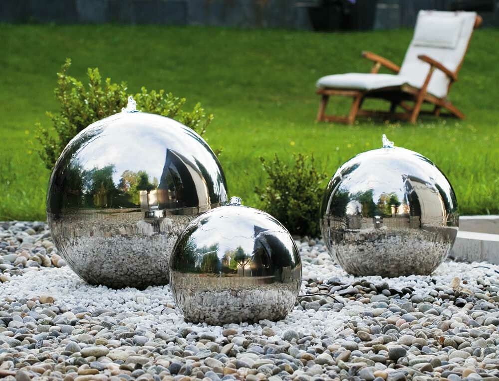  Edelstahl Kugelbrunnen Mit LED Beleuchtung - Kent