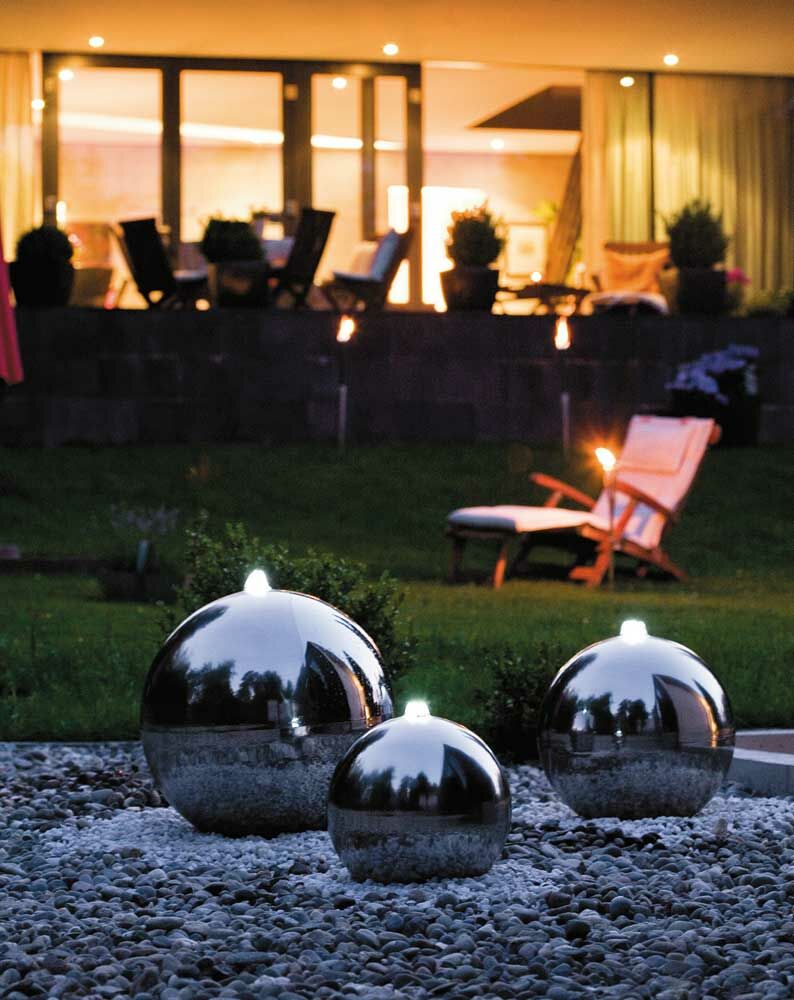  Edelstahl Kugelbrunnen Mit LED Beleuchtung - Kent