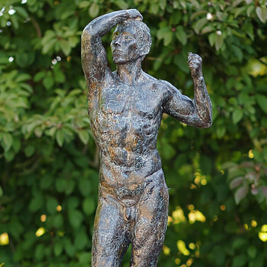  Edle Bronze Statue - Der Nackte Mann Von Rodin