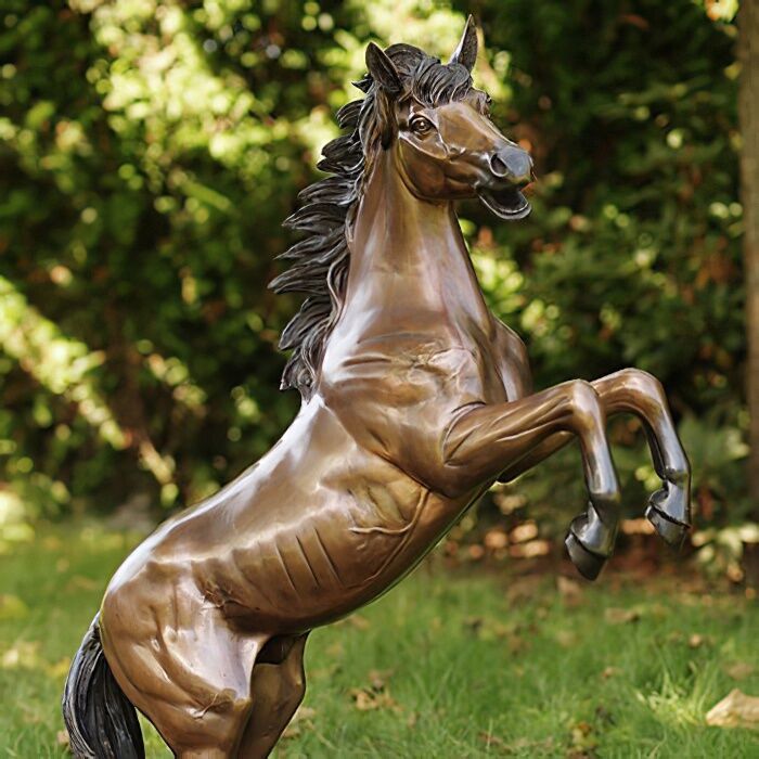  Edle Garten Bronzestatue Mit Pferd - Kendo