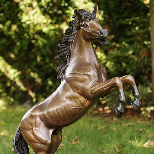  Edle Garten Bronzestatue Mit Pferd - Kendo