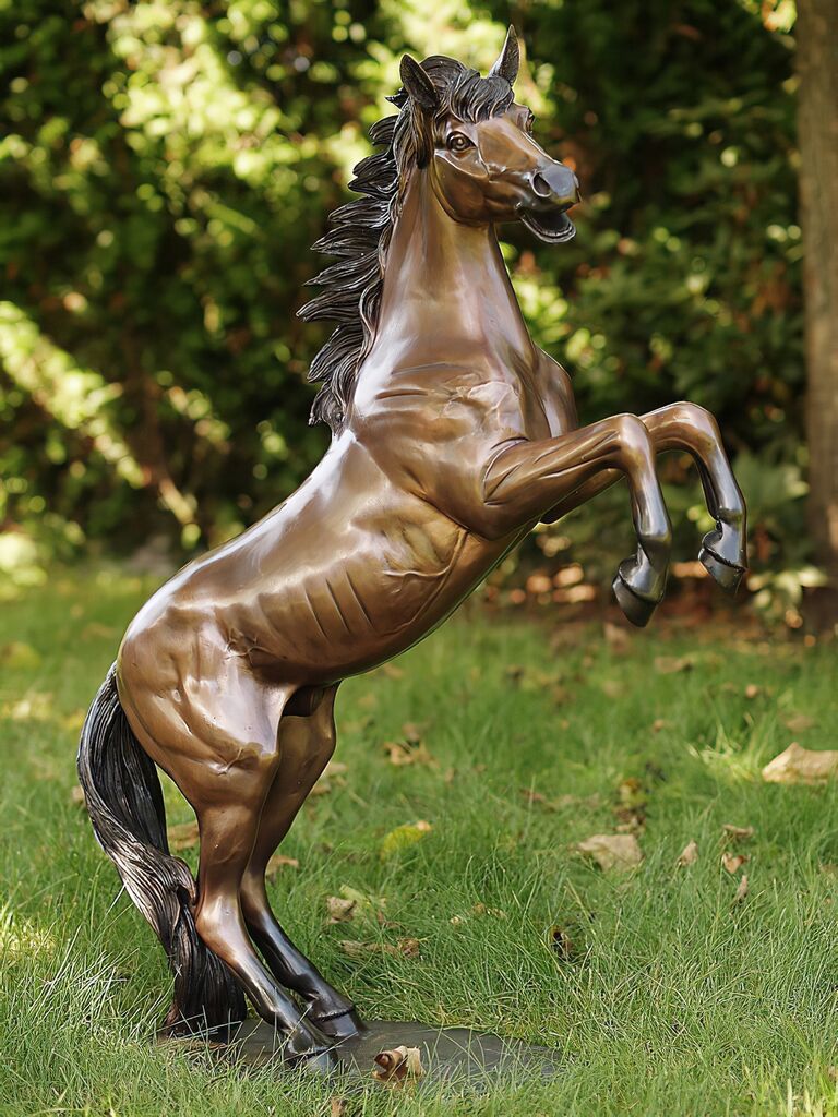  Edle Garten Bronzestatue Mit Pferd - Kendo