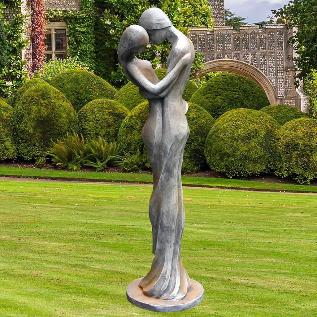  Edle Garten Skulptur Aus Stein - Mann Und Frau - Carissimi