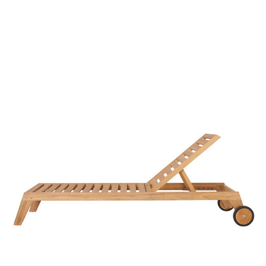 Edle Sonnenliege Aus Teakholz Mit Rädern Für Den Garten - Rory Lounger
