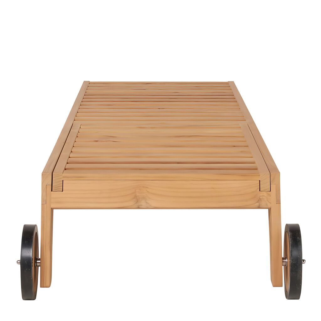  Edle Sonnenliege Aus Teakholz Mit Rädern Für Den Garten - Rory Lounger