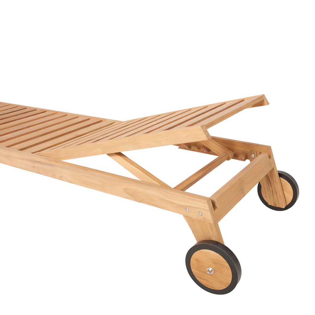  Edle Sonnenliege Aus Teakholz Mit Rädern Für Den Garten - Rory Lounger