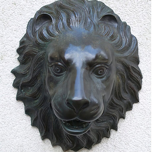 Edler Bronze Löwenkopf Als Wandrelief - Lionhard