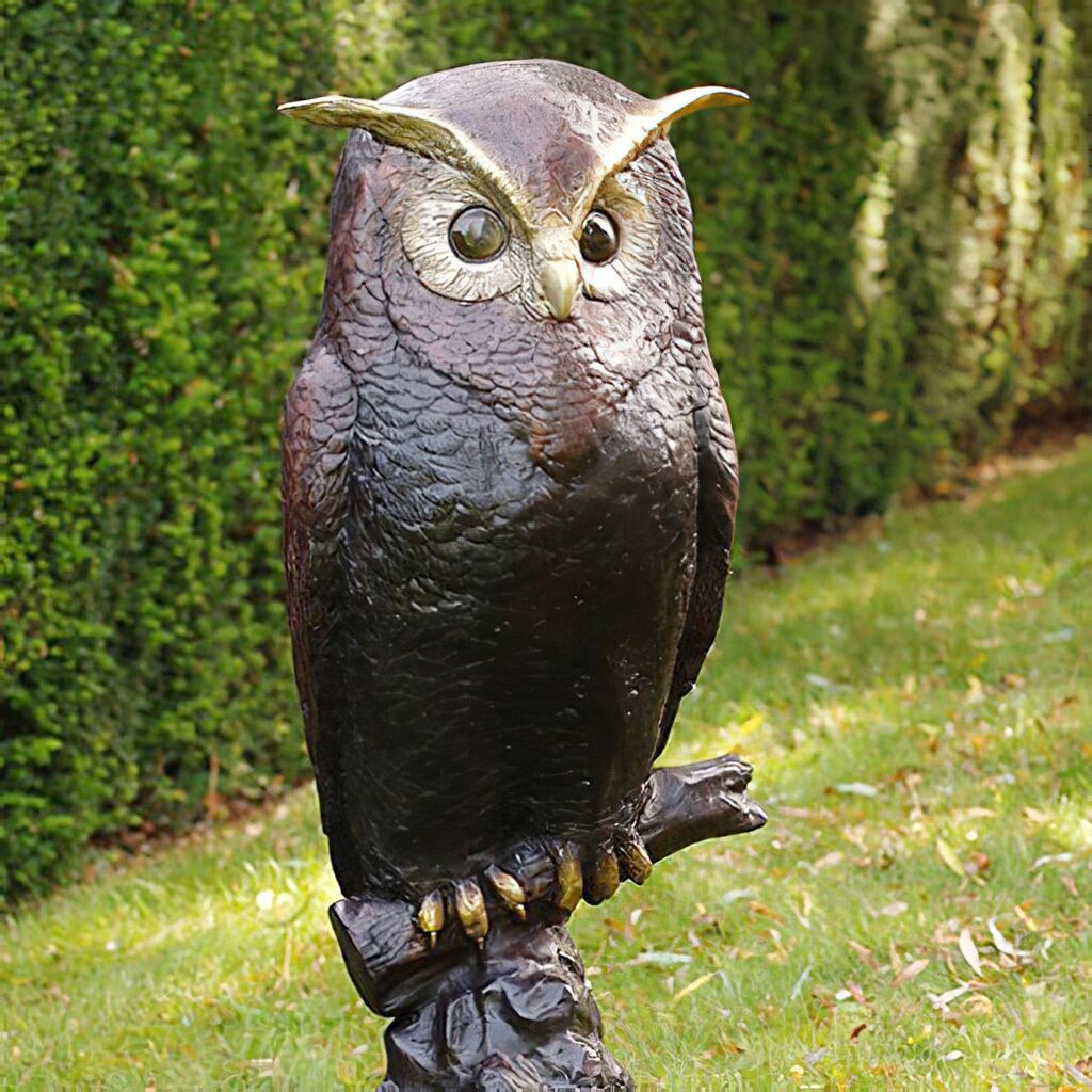  Edler Bronzeguss Mit Eulenfigur - Wächter Der Nacht