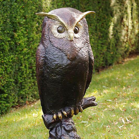  Edler Bronzeguss Mit Eulenfigur - Wächter Der Nacht