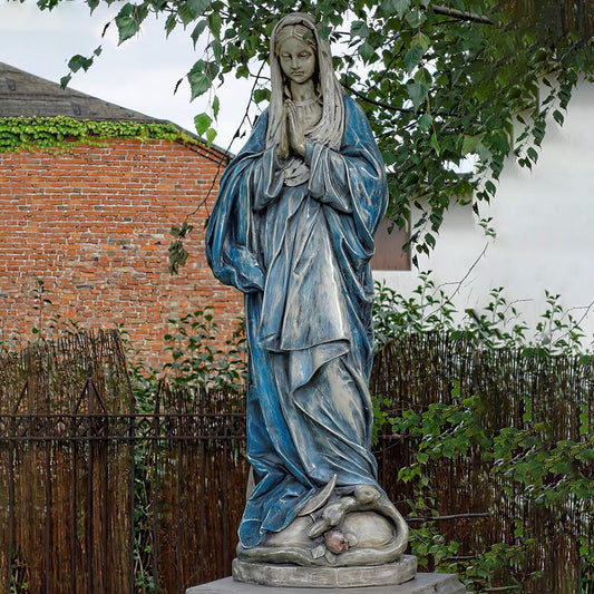  Eindrucksvolle Madonnen Skulptur Mit Betenden Händen - Steinguss Figur - Madonna Irelia