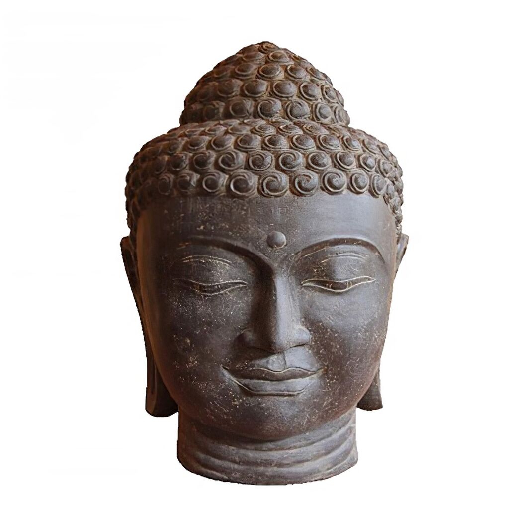  Einzigartiger Buddhakopf Aus Steinguss - Kashyapa