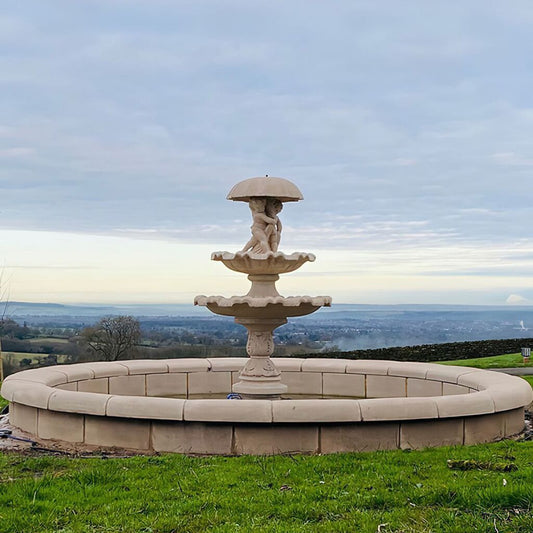  Einzigartiger Garten Springbrunnen Aus Steinguss - Komplett Set Inklusive Pumpe - Gina