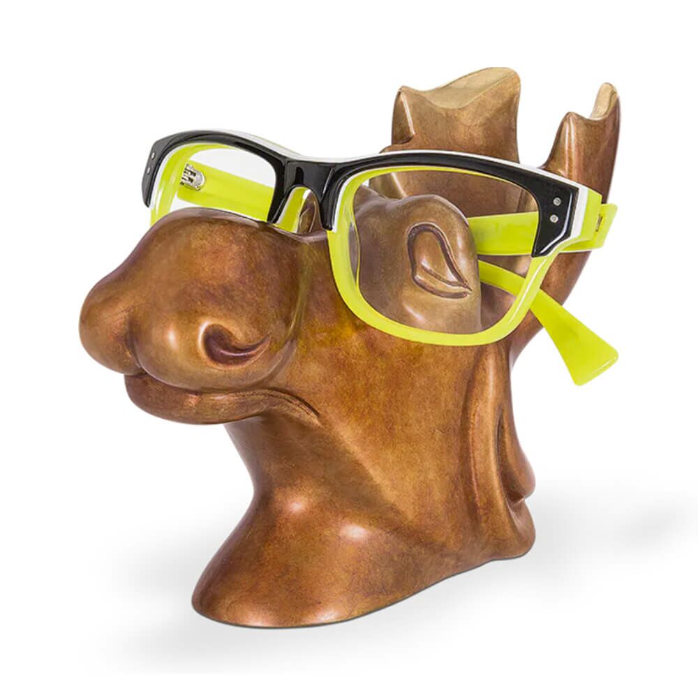  Elchkopf Aus Limitierter Bronze Als Brillenhalter - Elchbulle