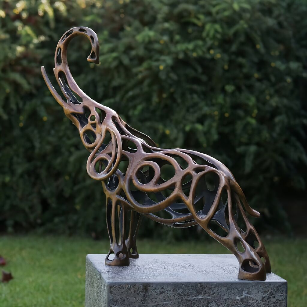  Elefant Bronze Im Modernen Look - Elfi