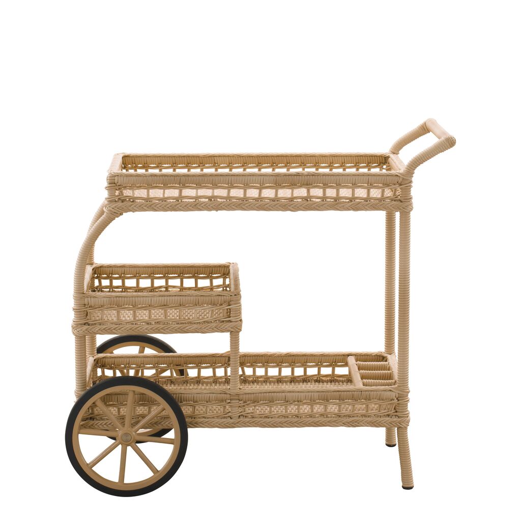  Elegant Geflochtener Servierwagen Mit Rädern Für Den Garten - Servierwagen Silje