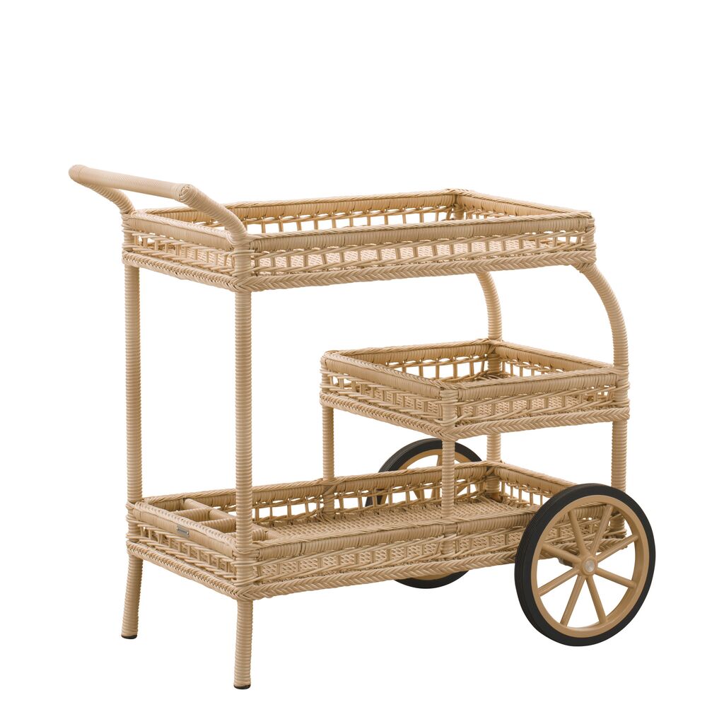  Elegant Geflochtener Servierwagen Mit Rädern Für Den Garten - Servierwagen Silje