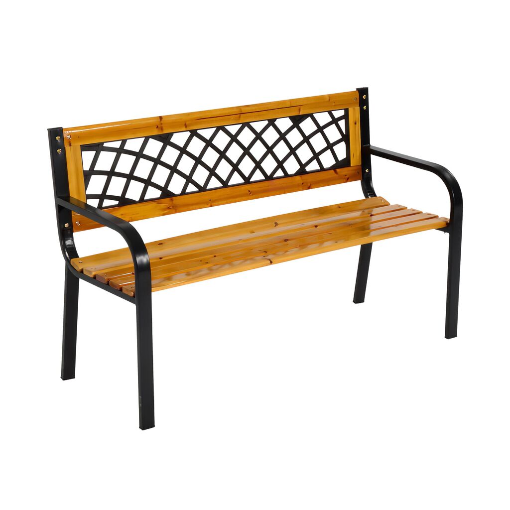  Elegante 2-Sitzer Gartenbank Mit Holz - Bank Heladra