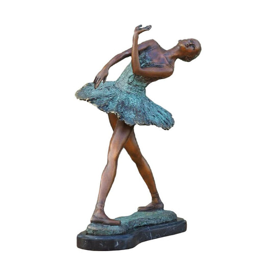  Elegante Ballerina Im Türkisen Kleid Aus Bronze - Orelia