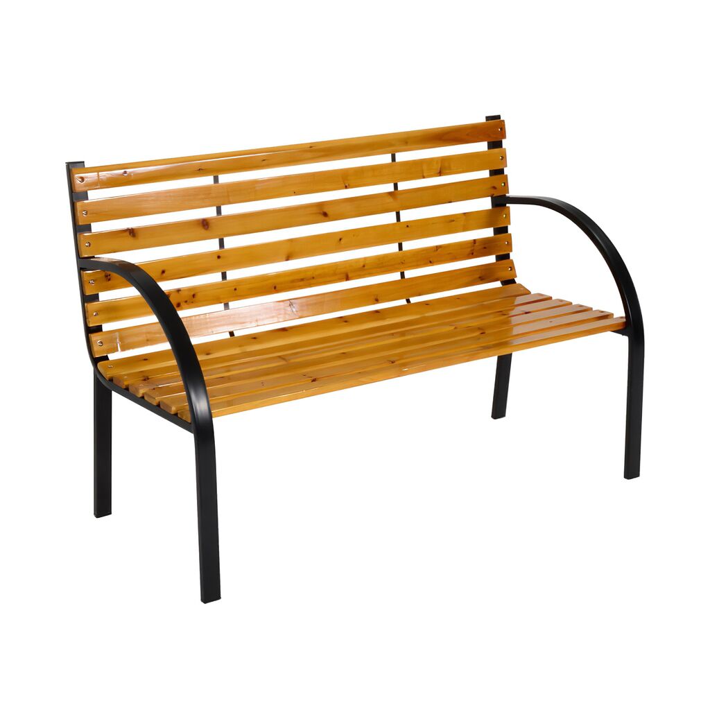  Elegante Bank Aus Metall Und Holz - 2-Sitzer - Bank Miruna