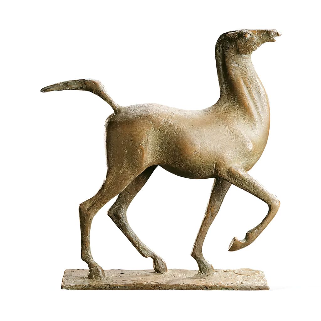  Elegante Bronze-Pferdeskulptur Im Antiken Design - Pferd