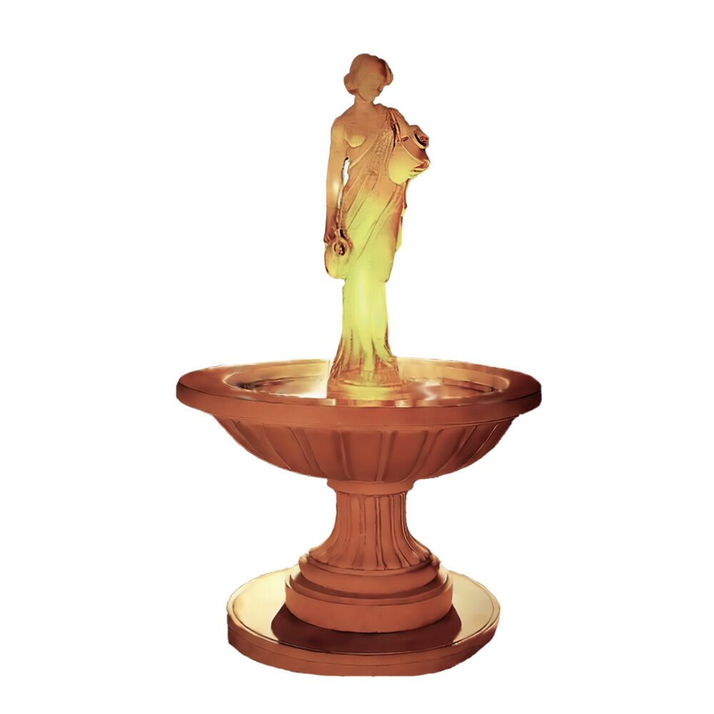  Elegante Gartenfontäne Aus Steinguss Mit Frau Als Springbrunnen Skulptur - Eugenia