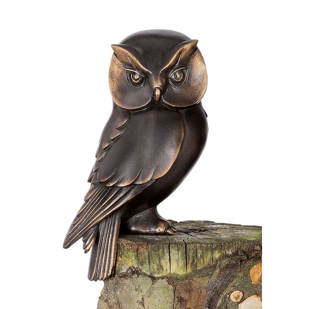  Elegante Kauz Tierskulptur - Wetterfeste Bronze - Kauz Stehend