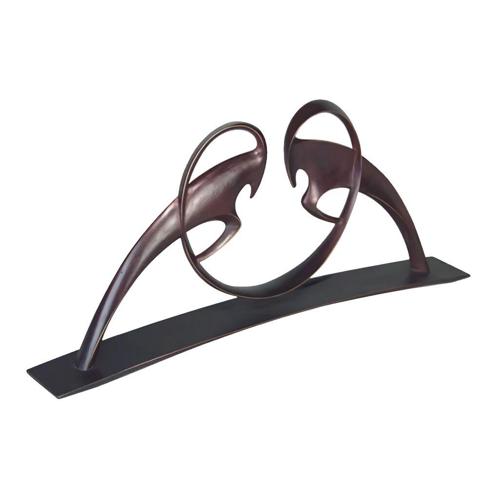  Elegante Tierfigur Widder Kämpfen Aus Bronze - Widder