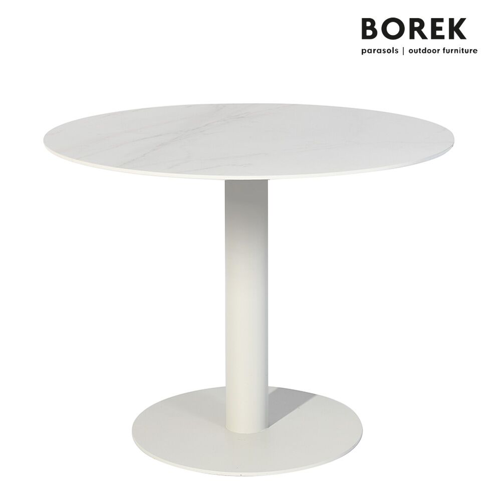  Eleganter Gartentisch In Grau Oder Weiß Aus Edelstahl Mit Dekton Platte - Borek - Peniche Gartentisch