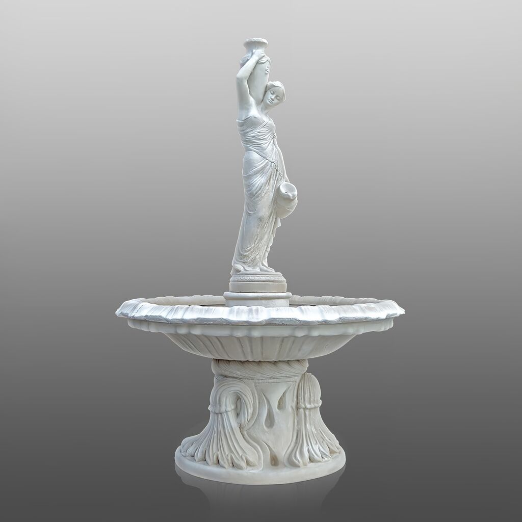  Eleganter Steinguss Brunnen Für Den Garten Mit Frauenskulptur - Gabriella