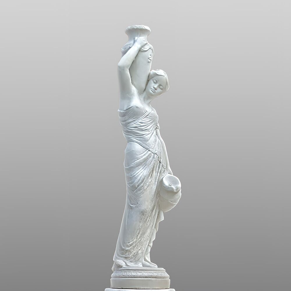 Eleganter Steinguss Brunnen Für Den Garten Mit Frauenskulptur - Gabriella
