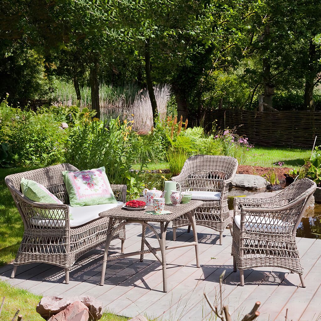  Elegantes 2-Sitzer Sofa Für Den Garten In Antikgrau - 2-Sitzer Hedda