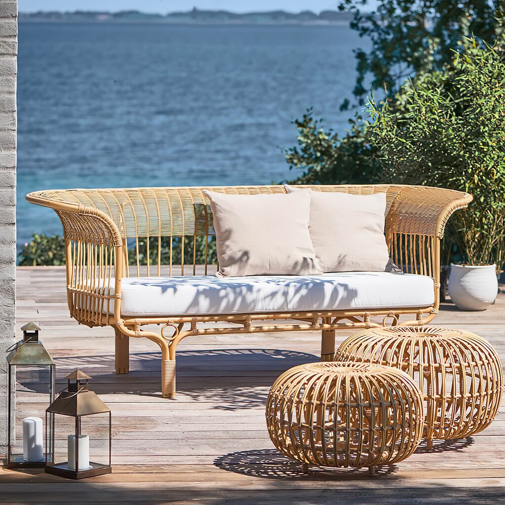  Elegantes Gartensofa Aus Alu-Rattan In Der Farbe Natur - Gartensofa Enna
