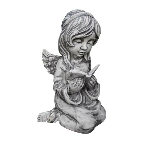  Engel Mädchen Mit Buch Als Stein Figur Für Draußen - Filina