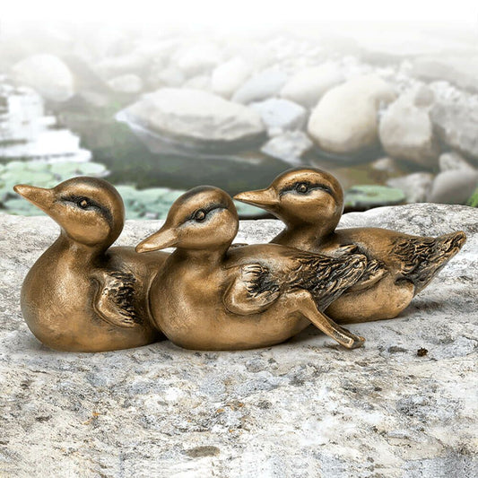  Entenküken Aus Bronze - Tierfiguren Für Den Garten - Entenküken Set