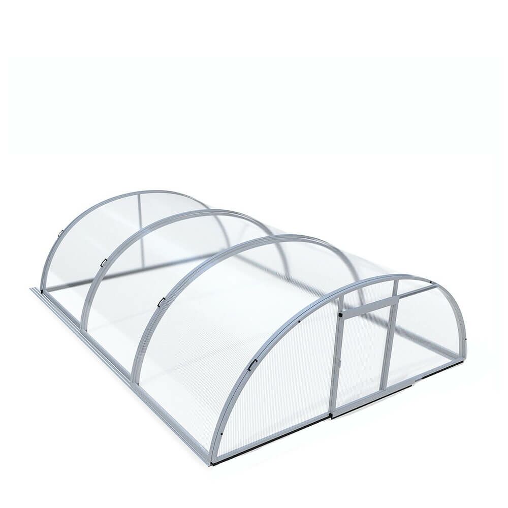  Erhöhte Poolabdeckung - Sonderanfertigung - Aus Aluminium &Polycarbonat - 2 Türen - Mookait Hoch