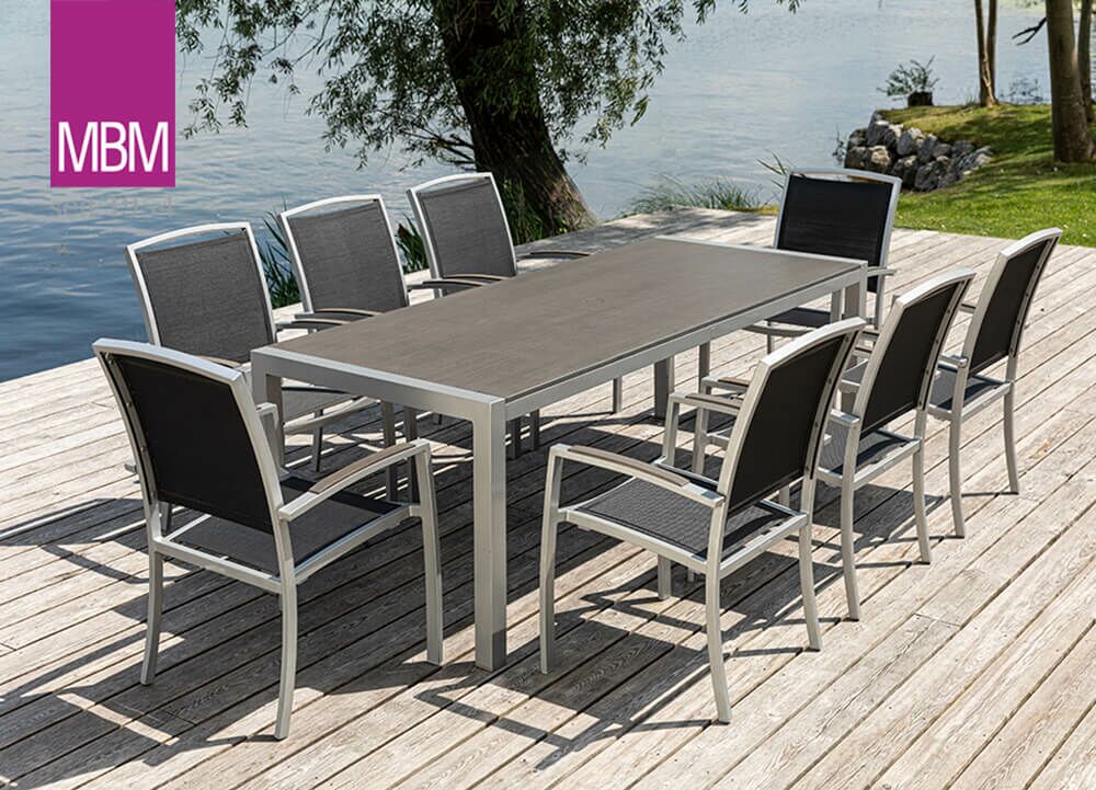  Esstisch Für Den Garten In Silber Und Anthrazit - MBM - Tisch Kennedy