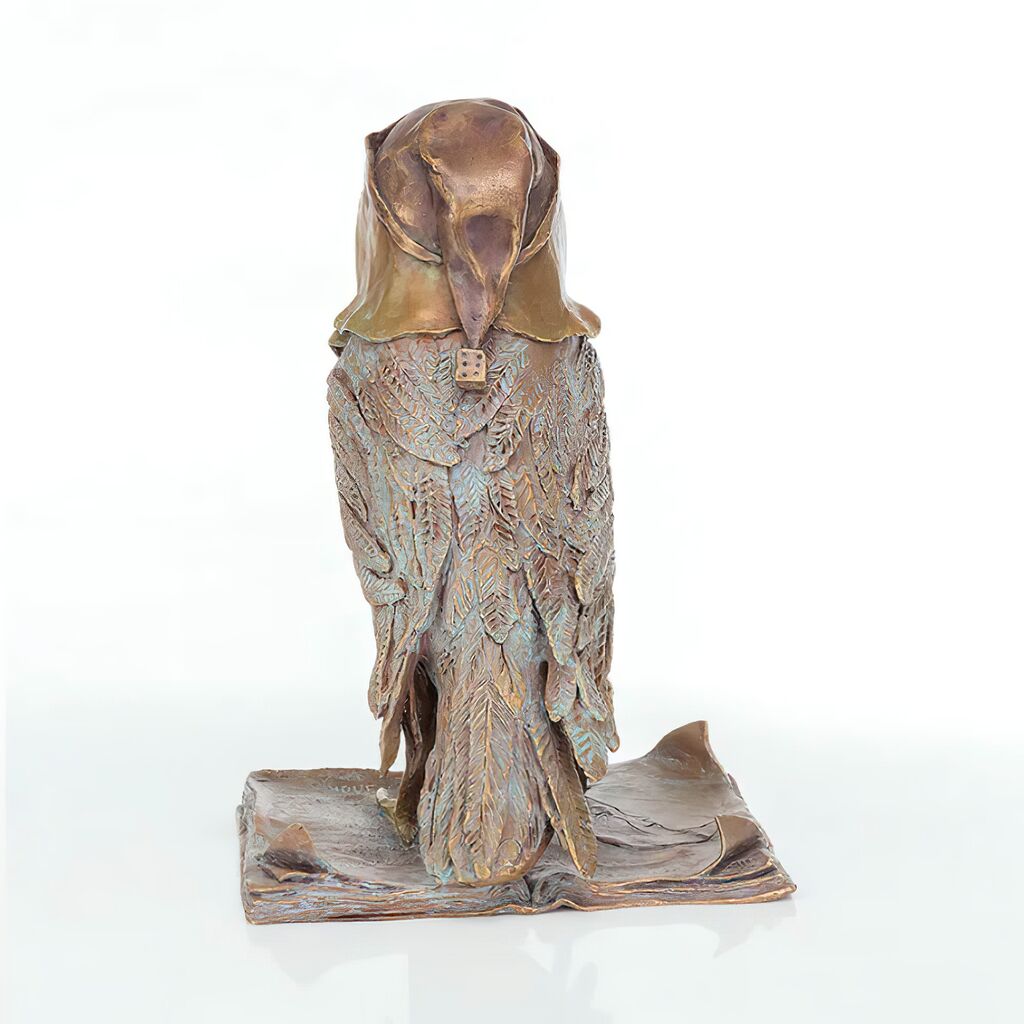  Eule Schreibt In Buch - Limiterte Bronzeskulpturen - Chouette Artiste