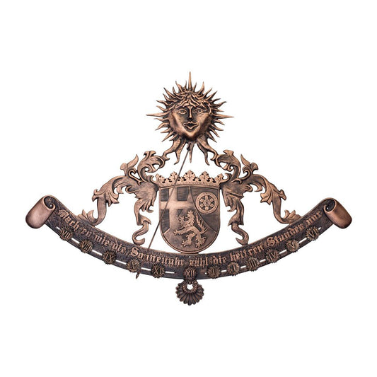  Exklusive Metall Wand Sonnenuhr Mit Landeswappen Rheinland-Pfalz - Rheinland-Pfalz
