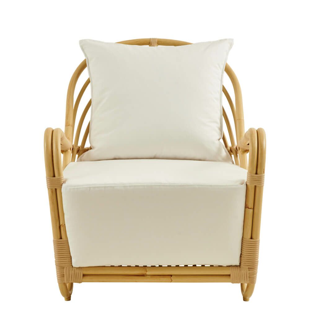 Extravaganter Lounge Sessel Aus Alu Rattan Mit Armlehnen In Hellbraun - Loungesessel Blenda
