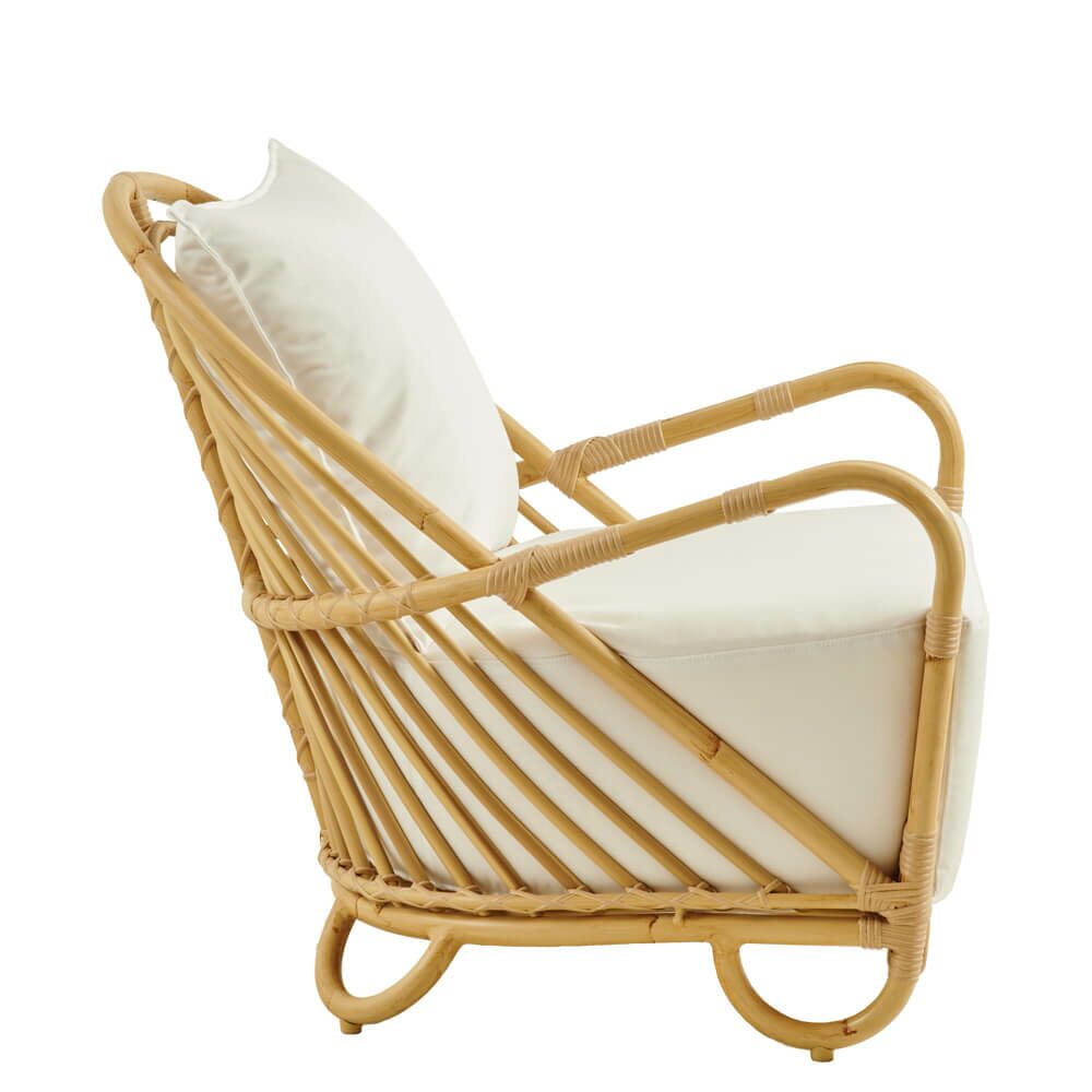  Extravaganter Lounge Sessel Aus Alu Rattan Mit Armlehnen In Hellbraun - Loungesessel Blenda