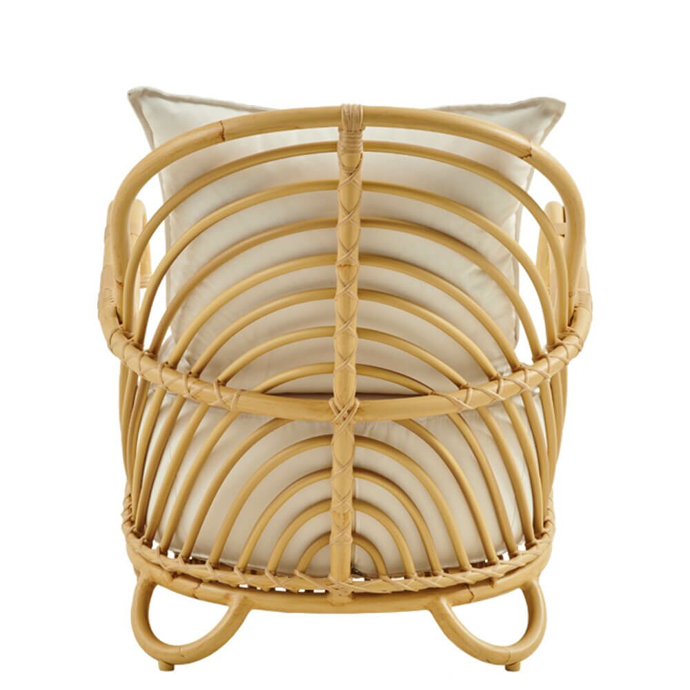  Extravaganter Lounge Sessel Aus Alu Rattan Mit Armlehnen In Hellbraun - Loungesessel Blenda