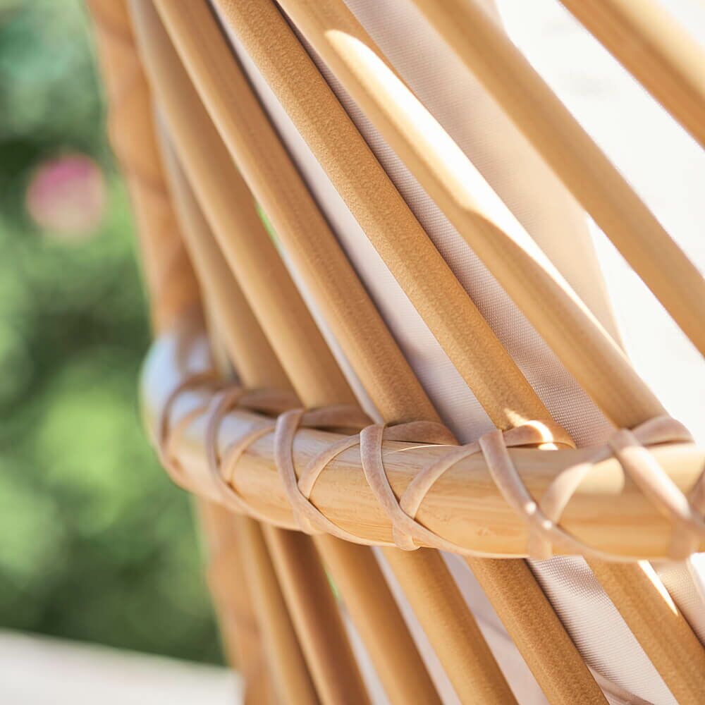  Extravaganter Lounge Sessel Aus Alu Rattan Mit Armlehnen In Hellbraun - Loungesessel Blenda
